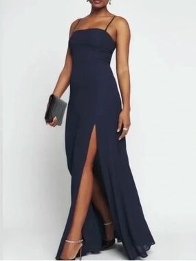 Reformation Ingrid Dress in Navy, Size 2